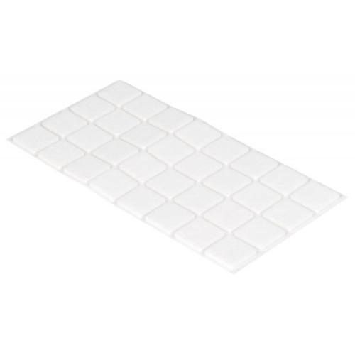 WEBHIDDENBRAND Podložky filcové 20 x 20 mm, samolepiace, biele, 32 ks